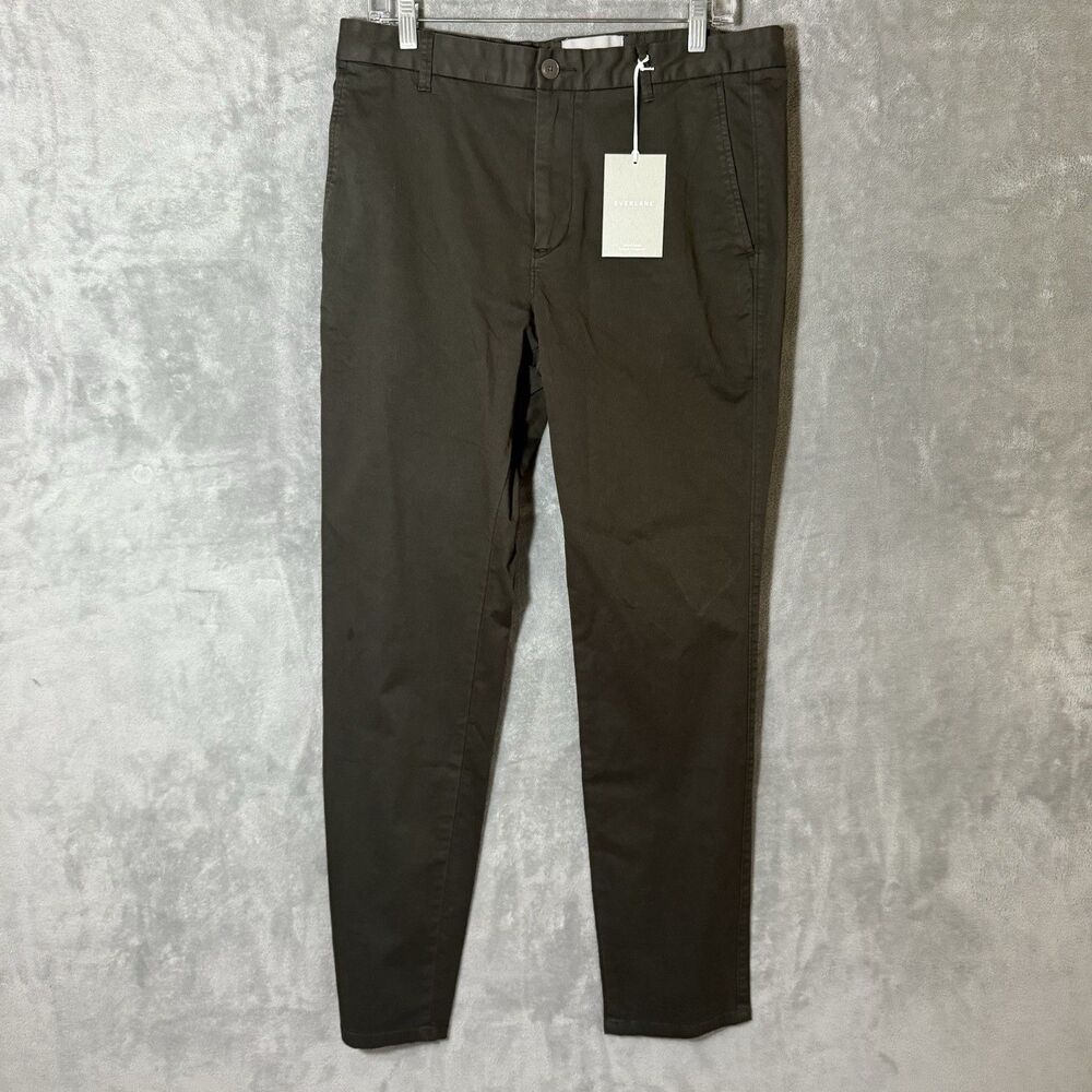 NWT Everlane Pants 33x32 (Inseam 31) Green Slim Travel Office Commute Chino READ